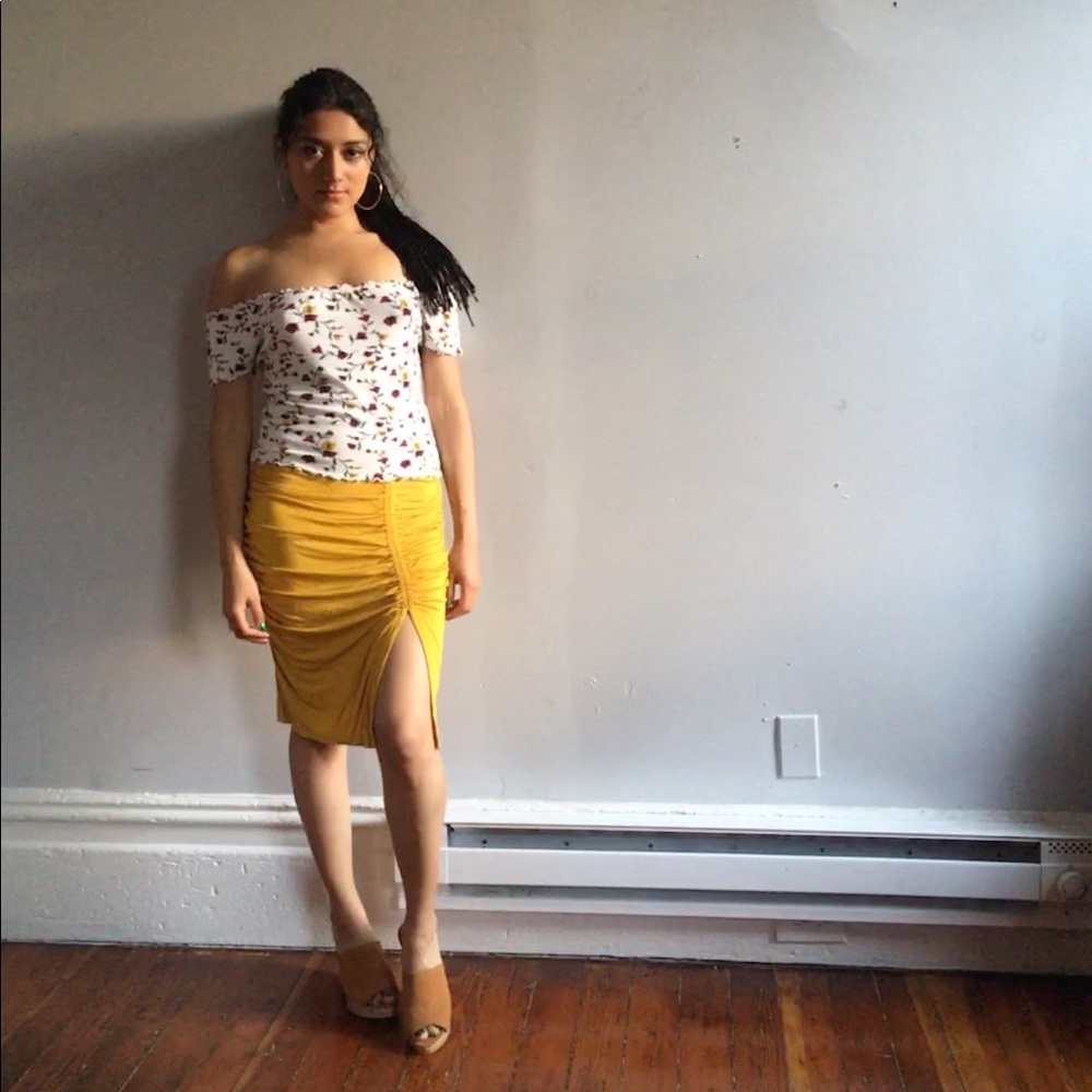 White top with flower print
